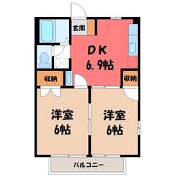 雀宮駅 徒歩13分 1階の物件間取画像